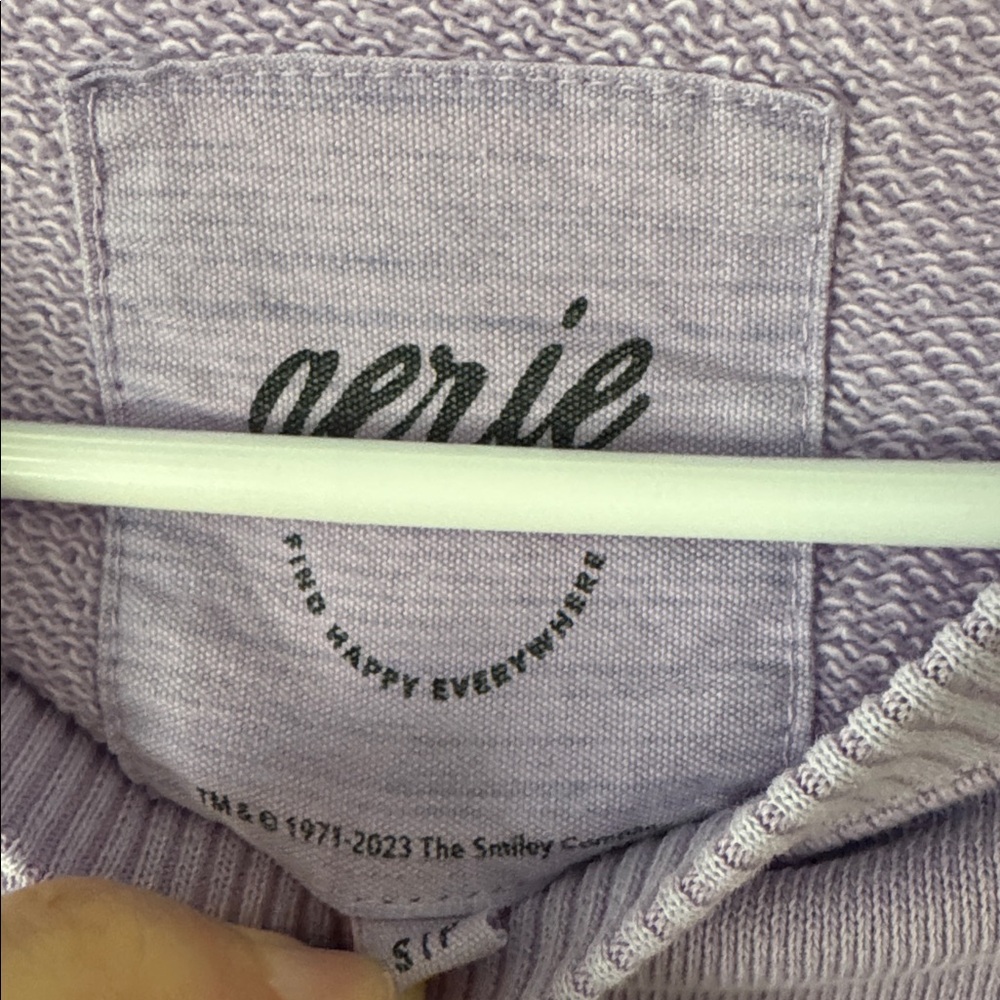 aerie Lavender Pullover with Subtle Smiley Logo - Picture 3 of 4